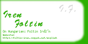 iren foltin business card